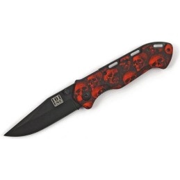 COUTEAU 101 INC SKULL + CLIP NOIR/ROUGE (016948)