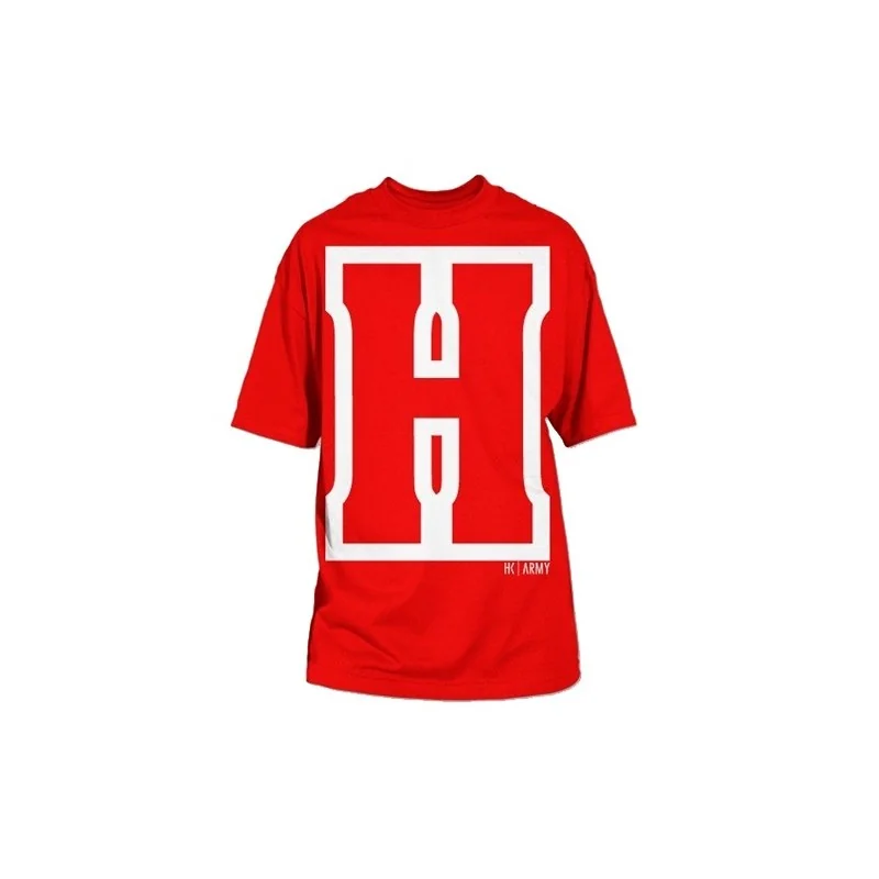 T-SHIRT HK ARMY H BLOCK BLANC/ROUGE