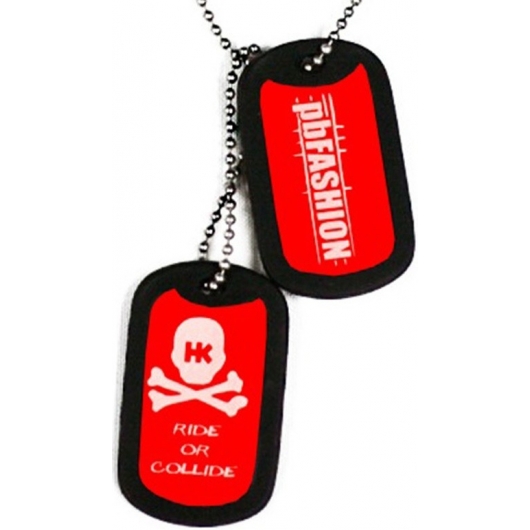 PENDENTIF DOG TAGS HK ARMY ROUGE