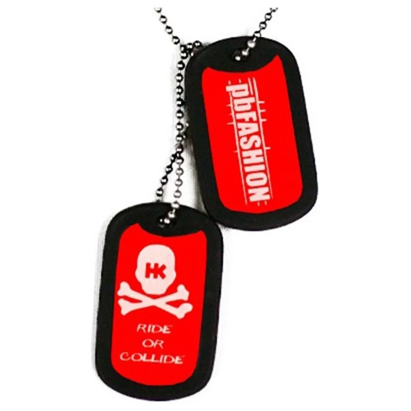 PENDENTIF DOG TAGS HK ARMY ROUGE