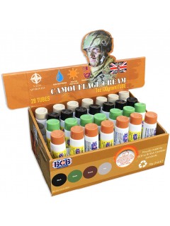 BOX DE 28 TUBES DE CRÈME CAMOUFLAGE BCB COULEURS MIXTES (30g)