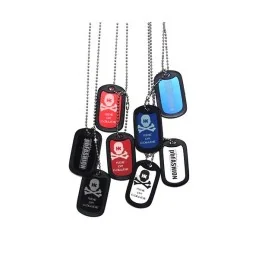 PENDENTIF DOG TAGS HK ARMY ROUGE