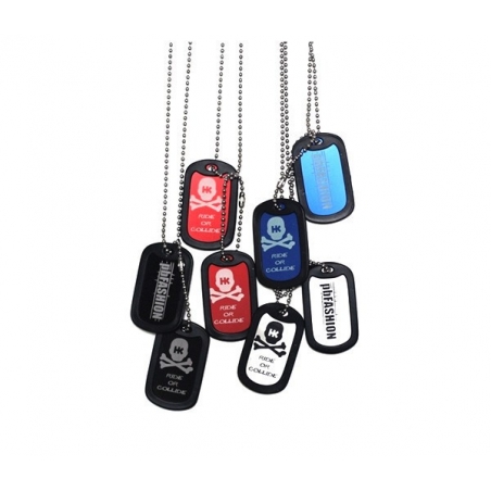 PENDENTIF DOG TAGS HK ARMY ROUGE