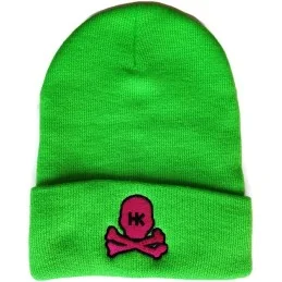 BONNET HK ARMY SKULL VERT/ROSE