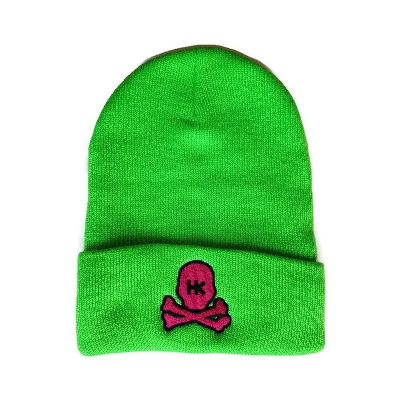 BONNET HK ARMY SKULL VERT/ROSE