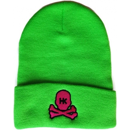 BONNET HK ARMY SKULL VERT/ROSE