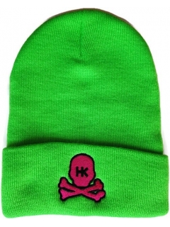 BONNET HK ARMY SKULL VERT/ROSE