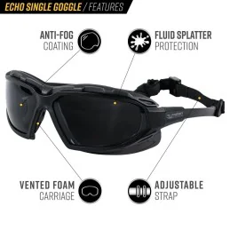 LUNETTES DE PROTECTION VALKEN V-TAC ECHO SIMPLE GRISE