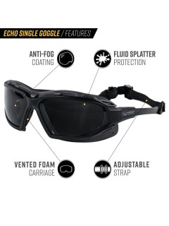 LUNETTES DE PROTECTION VALKEN V-TAC ECHO SIMPLE GRISE