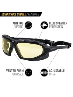 LUNETTES DE PROTECTION VALKEN V-TAC ECHO SIMPLE JAUNE