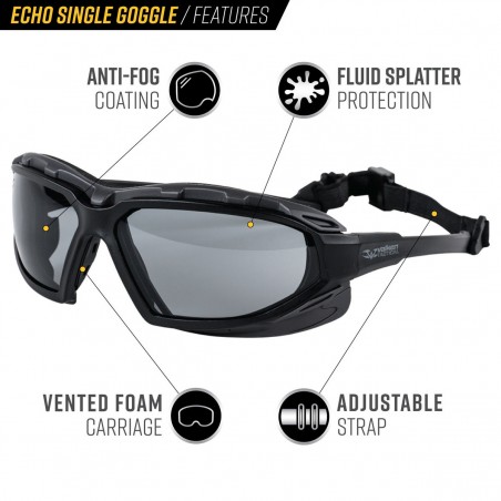 LUNETTES DE PROTECTION VALKEN V-TAC ECHO SIMPLE CLEAR