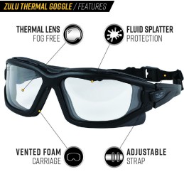 LUNETTES DE PROTECTION VALKEN V-TAC ZULU THERMAL CLEAR (Regular Fit)