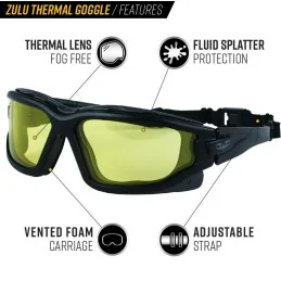 LUNETTES DE PROTECTION VALKEN V-TAC ZULU THERMAL JAUNE (Regular Fit)