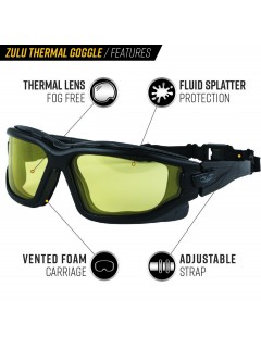 LUNETTES DE PROTECTION VALKEN V-TAC ZULU THERMAL JAUNE (Regular Fit)