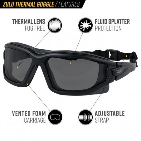 LUNETTES DE PROTECTION VALKEN V-TAC ZULU THERMAL GRISE (Regular Fit)