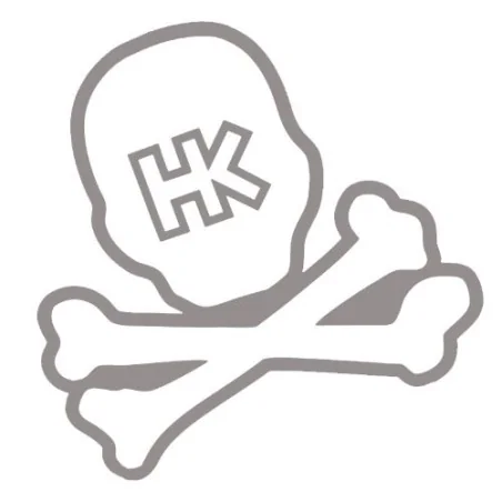 STICKER HK ARMY SKULL CAR SILVER