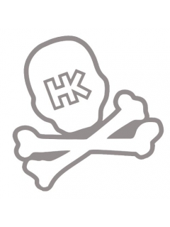 STICKER HK ARMY SKULL CAR SILVER