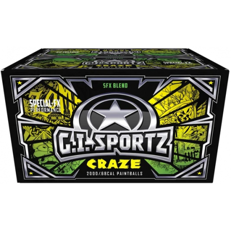 BILLES G.I. SPORTZ CRAZE PHOSPHORESCENTE 0.68 (Carton 2000)