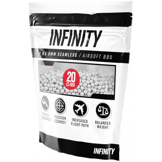 BILLES AIRSOFT VALKEN INFINITY BIO 6mm 0.20g BLANCHES (Sac 1kg/5000)