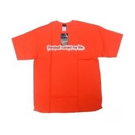 TEE SHIRT JT paintball ruined my life ORANGE