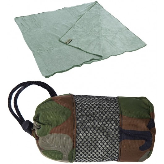 SERVIETTE MICROFIBRE FOSTEX VERT + HOUSSE (80x40cm)