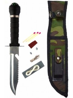 COUTEAU DE SURVIE FOSCO + ÉTUI WOODLAND