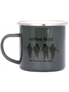 TASSE EN ÉMAIL FOSTEX COFFEE FIRST VERT (300ml)