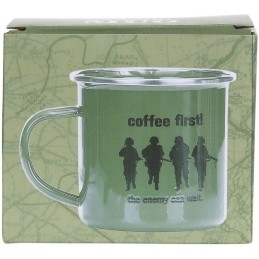 TASSE EN ÉMAIL FOSTEX COFFEE FIRST VERT (300ml)