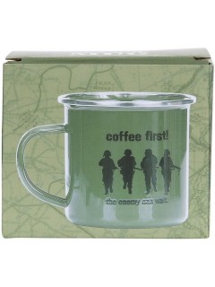 TASSE EN ÉMAIL FOSTEX COFFEE FIRST VERT (300ml)