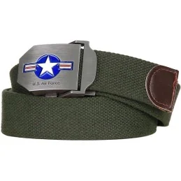 CEINTURE EN TISSU CANVAS 101 INC WW2 U.S. AIR FORCE VERT