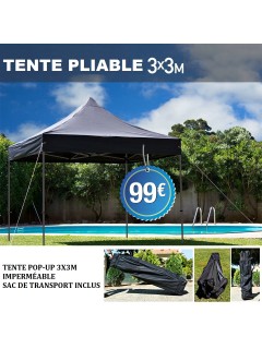 TENTE PLIABLE MULTIPLAY BASIC ACIER ROUGE (3x3m)