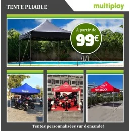 TENTE PLIABLE MULTIPLAY BASIC ACIER ROUGE (3x3m)