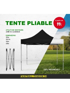 TENTE PLIABLE MULTIPLAY BASIC ACIER ROUGE (3x3m)