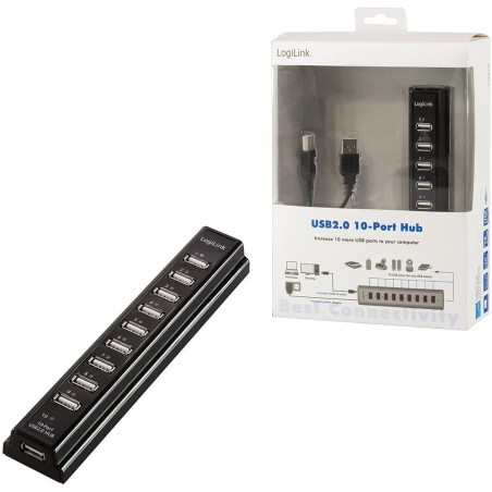 MULTI CHARGEUR BATTERIE (10 ports USB) NOIR