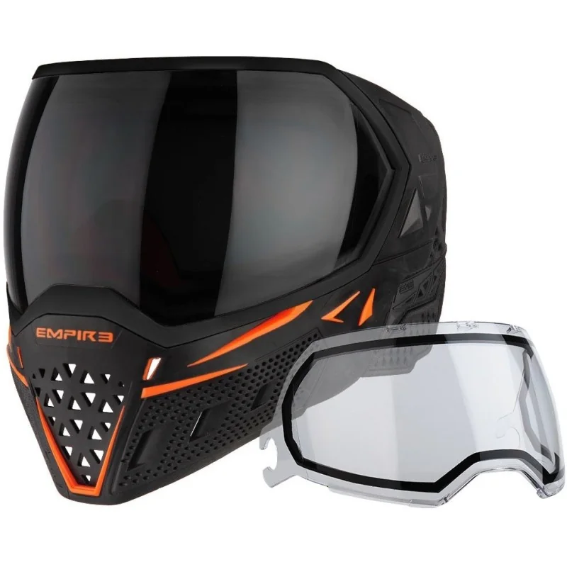 MASQUE EMPIRE EVS THERMAL BLACK/ORANGE (pack 2 écrans)