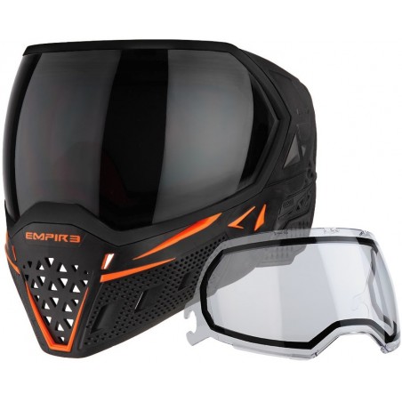 MASQUE EMPIRE EVS THERMAL BLACK/ORANGE (pack 2 écrans)