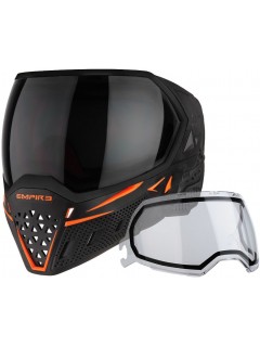 MASQUE EMPIRE EVS THERMAL BLACK/ORANGE (pack 2 écrans)