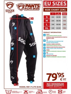 PANTALON SOGER P-LITE K20 NOIR/TURQUOISE