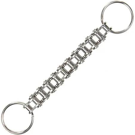 CHAÎNE BIKER MÉTAL 2 ANNEAUX ARGENT POUR PORTE-FEUILLE / PORTE-MONNAIE / PORTE-CLÉS / COUTEAU