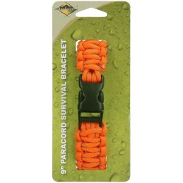 BRACELET DE SURVIE BCB EN PARACORDE 9" ORANGE (CLIP PLASTIQUE)