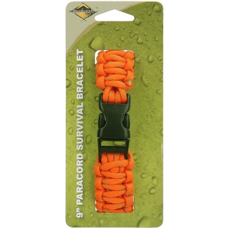 BRACELET DE SURVIE BCB EN PARACORDE 9" ORANGE (CLIP PLASTIQUE)