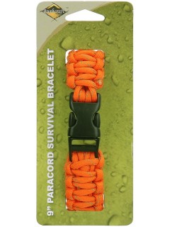 BRACELET DE SURVIE BCB EN PARACORDE 9" ORANGE (CLIP PLASTIQUE)