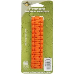 BRACELET DE SURVIE BCB EN PARACORDE 9" ORANGE (CLIP PLASTIQUE)