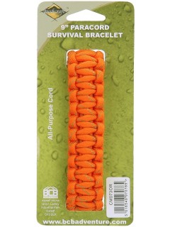 BRACELET DE SURVIE BCB EN PARACORDE 9" ORANGE (CLIP PLASTIQUE)