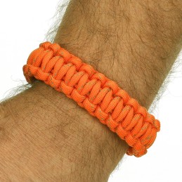 BRACELET DE SURVIE BCB EN PARACORDE 9" ORANGE (CLIP PLASTIQUE)