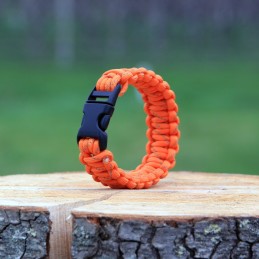 BRACELET DE SURVIE BCB EN PARACORDE 9" ORANGE (CLIP PLASTIQUE)