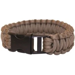 BRACELET DE SURVIE BCB EN PARACORDE 9" COYOTE (CLIP PLASTIQUE)