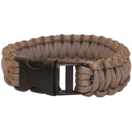 BRACELET DE SURVIE BCB EN PARACORDE 9" COYOTE (CLIP PLASTIQUE)