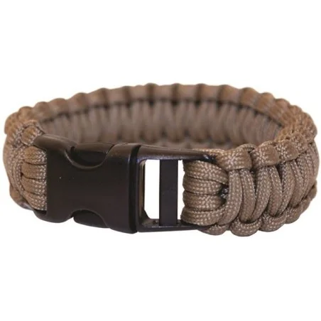 BRACELET DE SURVIE BCB EN PARACORDE 9" COYOTE (CLIP PLASTIQUE)