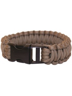 BRACELET DE SURVIE BCB EN PARACORDE 9" COYOTE (CLIP PLASTIQUE)